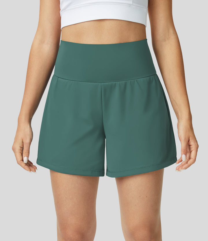 Ayla™ | 2-in-1 yogashort met hoge taille, achterzak en zijzak