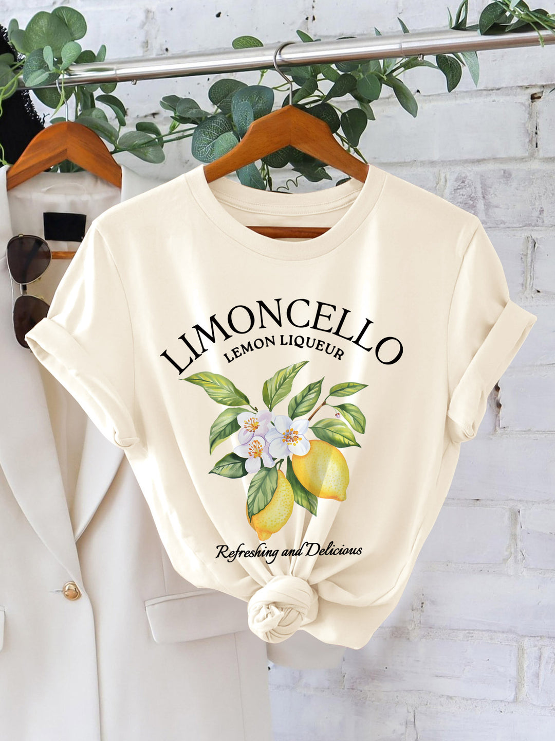 Claudia - T-shirt manches courtes imprimé citrons et lettres