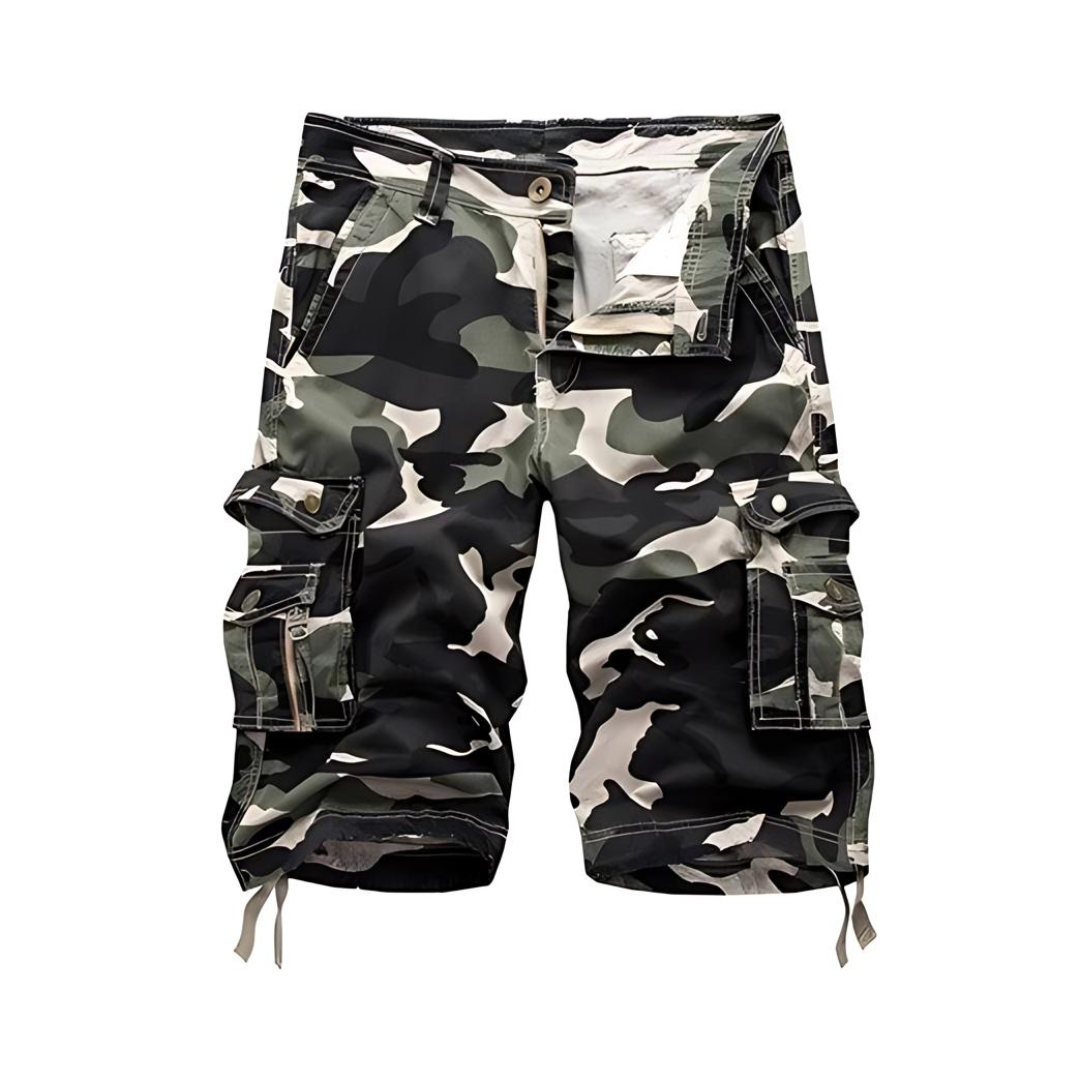 Ceddy - Short cargo d'été en coton camouflage pour hommes