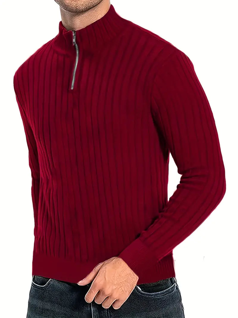 Boyett - Sweater | Casual heren trui met V-hals en ritssluiting voor mannen