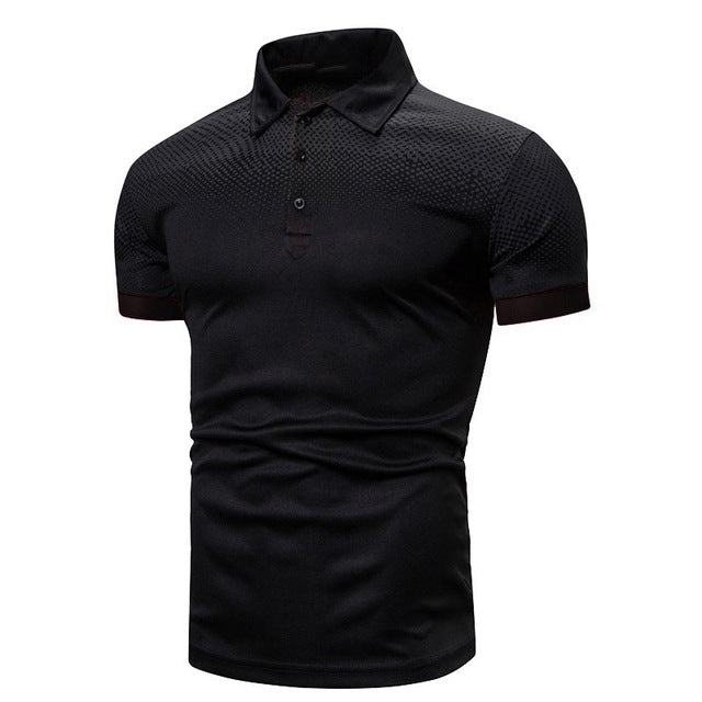 Black James Heren Polo met Korte Mouwen en Geribde Kraag