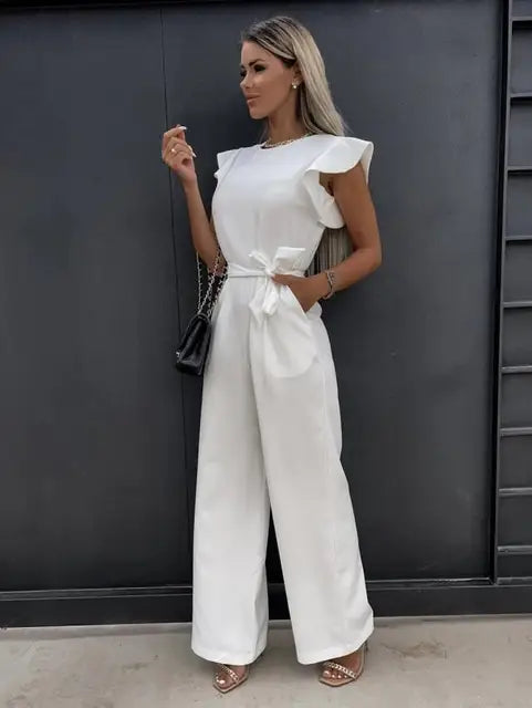 Cerys - Elegante jumpsuit met ruches en riem