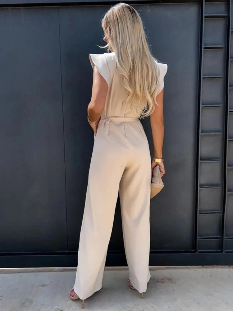 Cerys - Elegante jumpsuit met ruches en riem