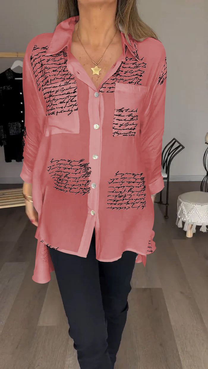 Corinne™ | Comfortabel shirt met letterprint