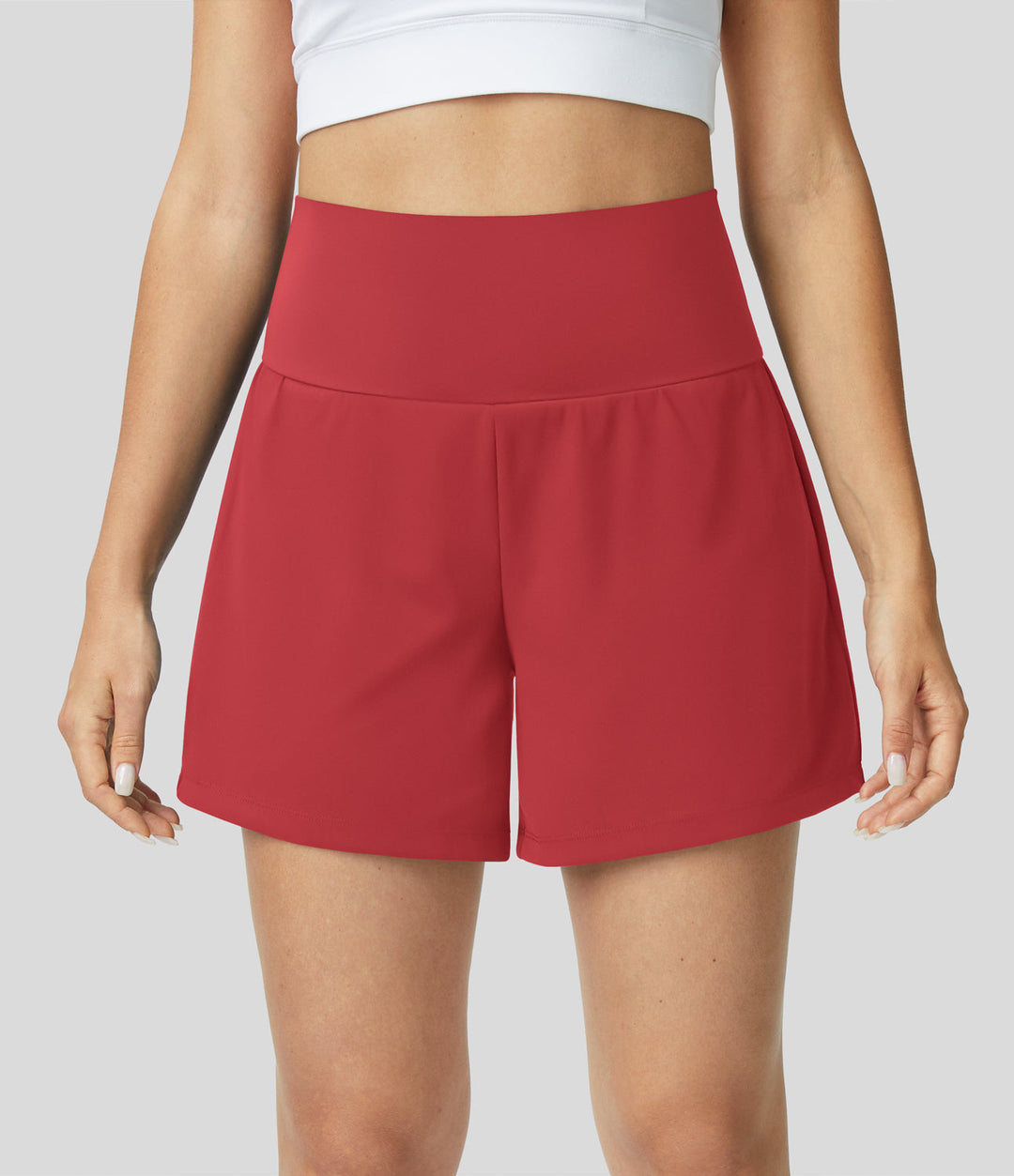 Ayla™ | 2-in-1 yogashort met hoge taille, achterzak en zijzak