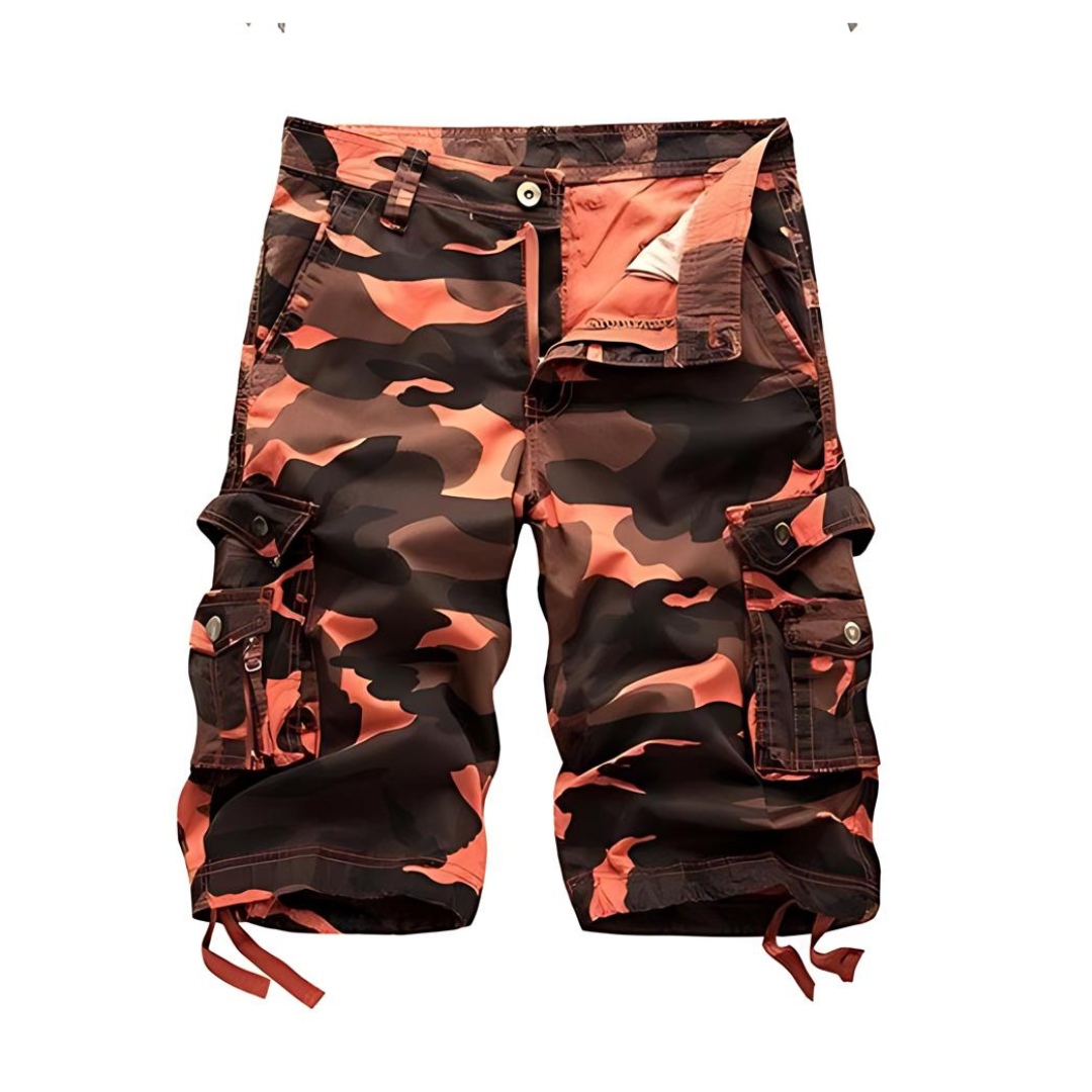 Ceddy - Short cargo d'été en coton camouflage pour hommes