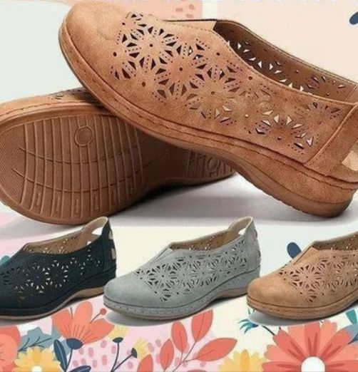 SlipOn - Chaussures élastiques à trous pour femmes 2024 VENTE CHAUDE 50% DE RÉDUCTION