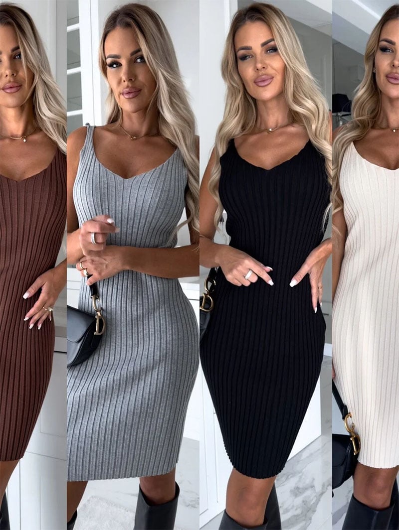 Margo - Gebreide Pullover Sweater en Cami Dress Set 🔥