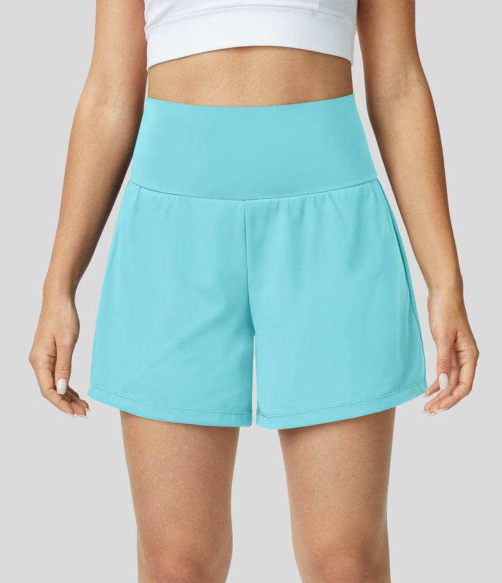 Ayla™ | 2-in-1 yogashort met hoge taille, achterzak en zijzak