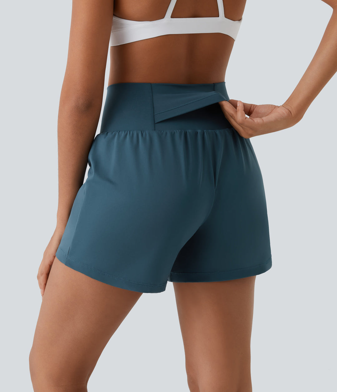 Ayla™ | 2-in-1 yogashort met hoge taille, achterzak en zijzak