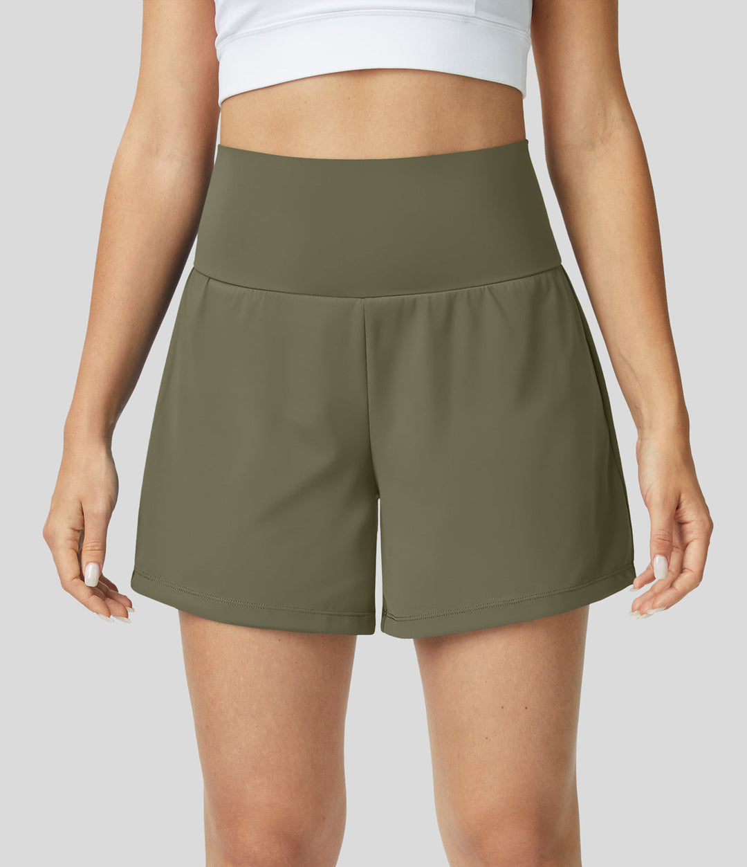 Ayla™ | 2-in-1 yogashort met hoge taille, achterzak en zijzak