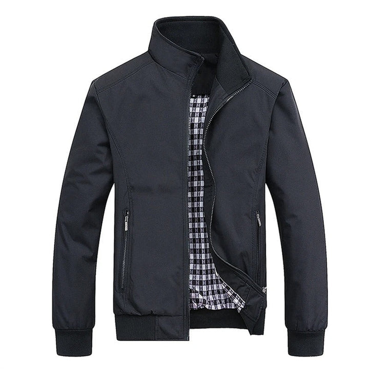 Veste pour homme Bruno® en cuir marron avec col montant