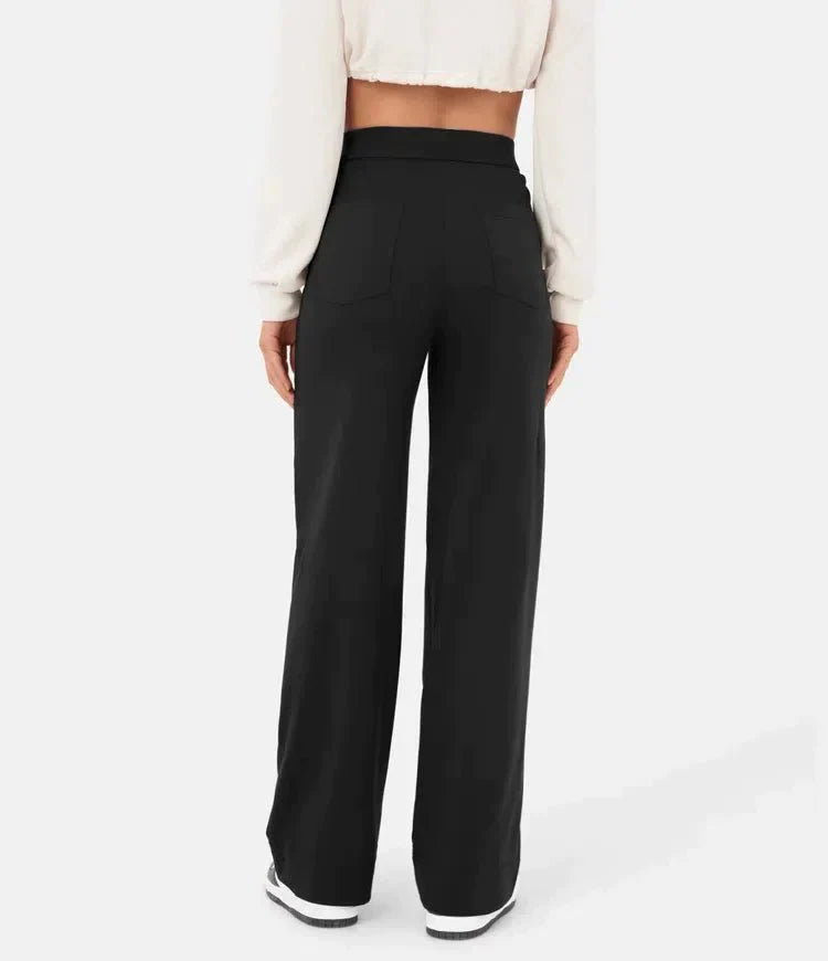 Whitney - Pantalon casual taille haute élastique 