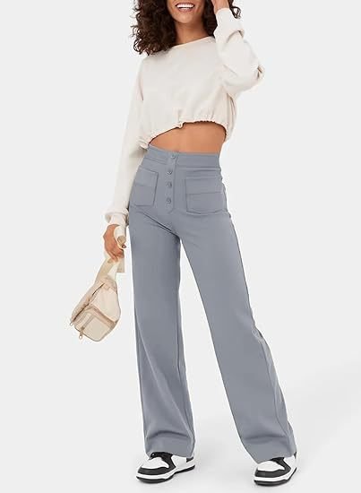 Frankie - Pantalon décontracté taille haute élastique