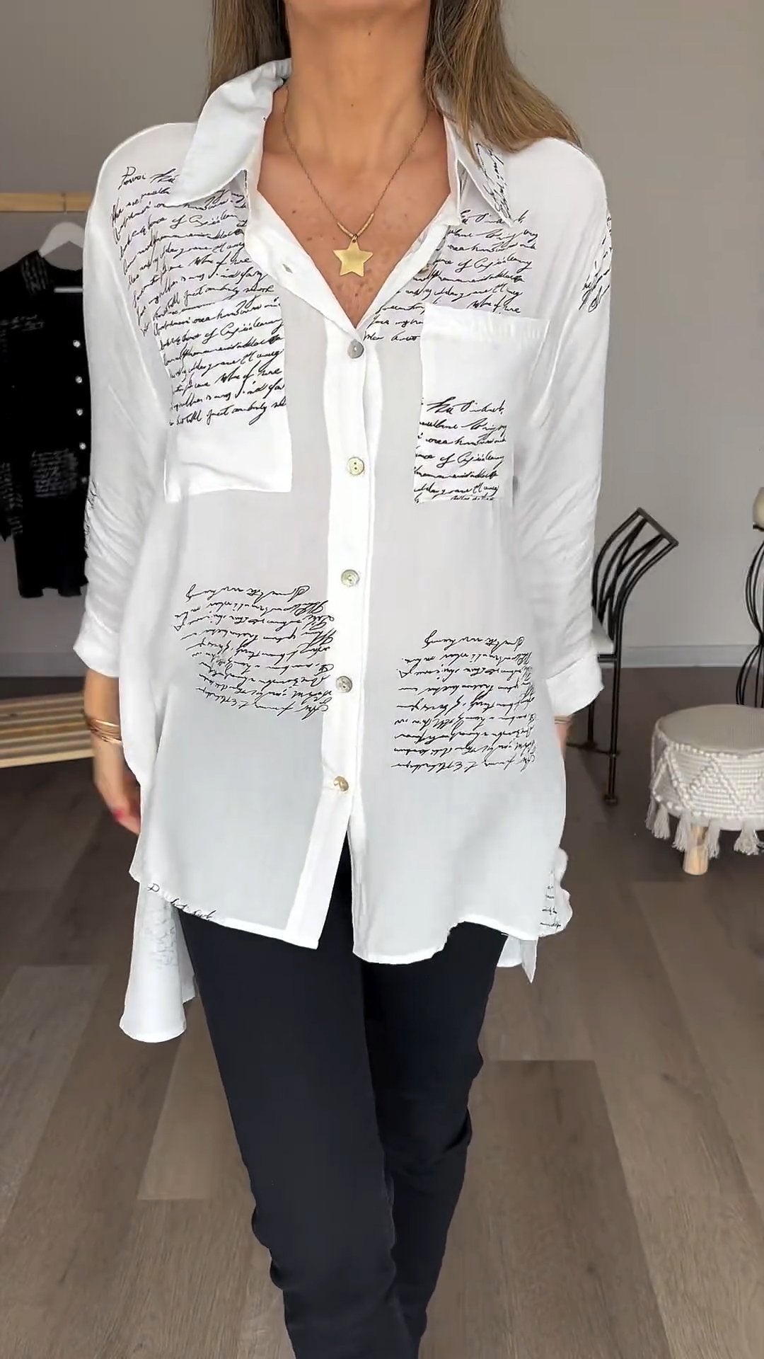 Corinne™ | Comfortabel shirt met letterprint