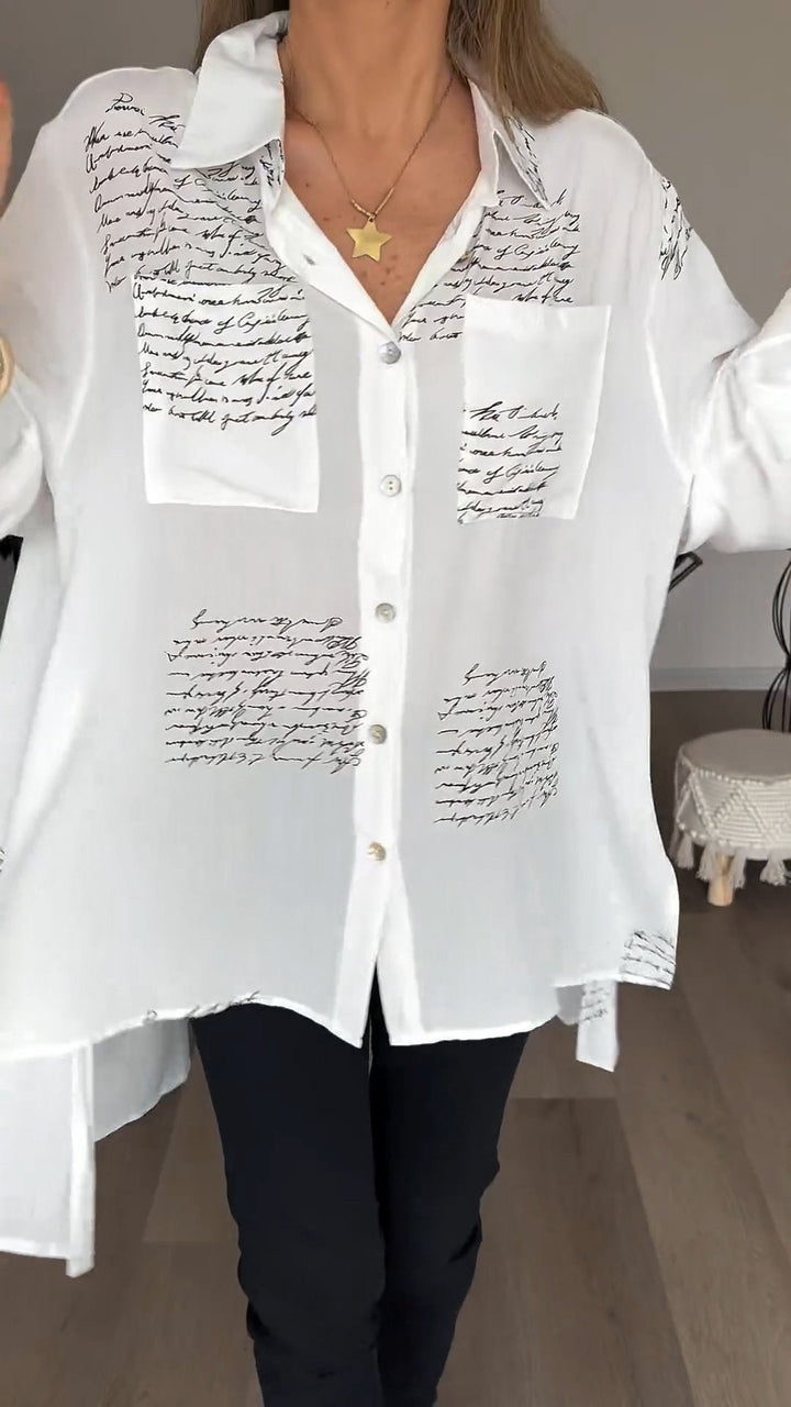 Corinne™ | Comfortabel shirt met letterprint