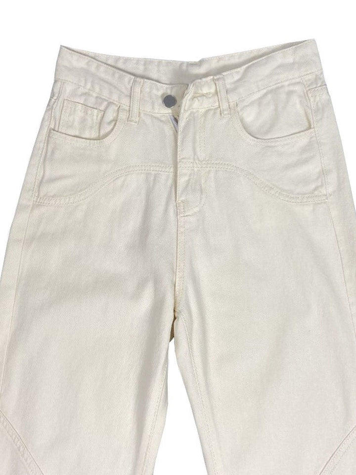 Theia - Vintage witte baggy jeans met split