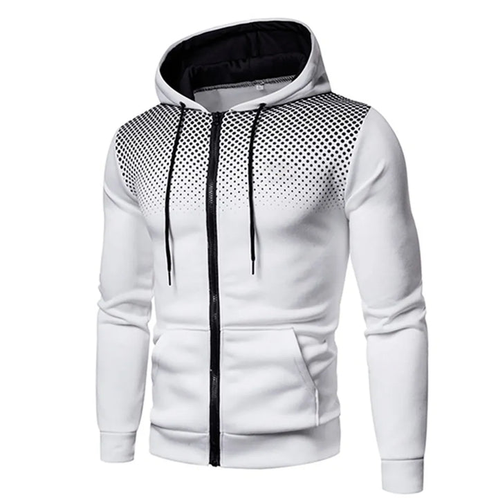 Ben | Sportieve heren hoodie met stippenprint