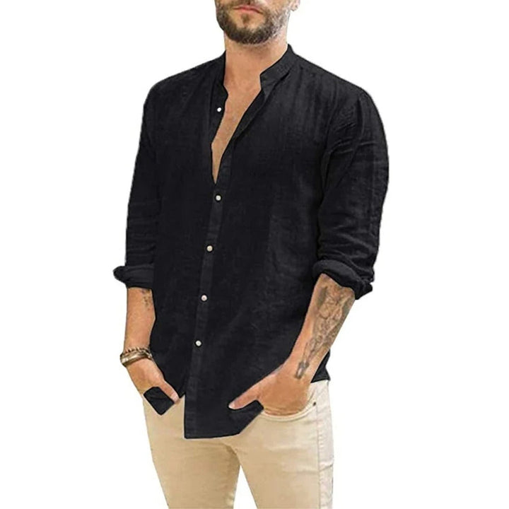 Carpi Linnen Shirt | Trendy casual linnen shirt met lange mouwen voor heren.