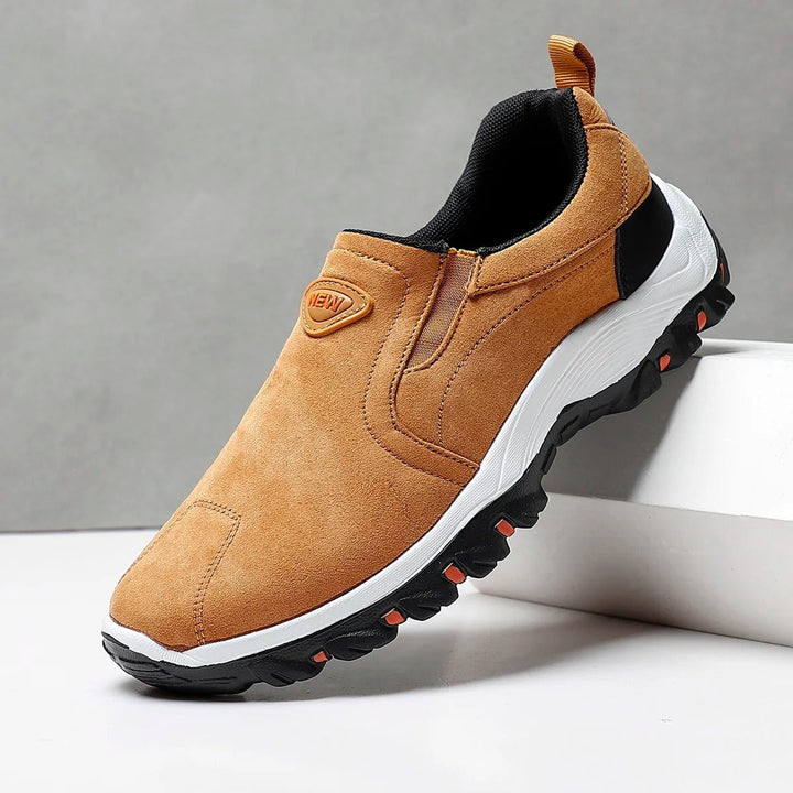 Mocassins pour hommes en cuir marron avec logo imprimé de Rivierweg