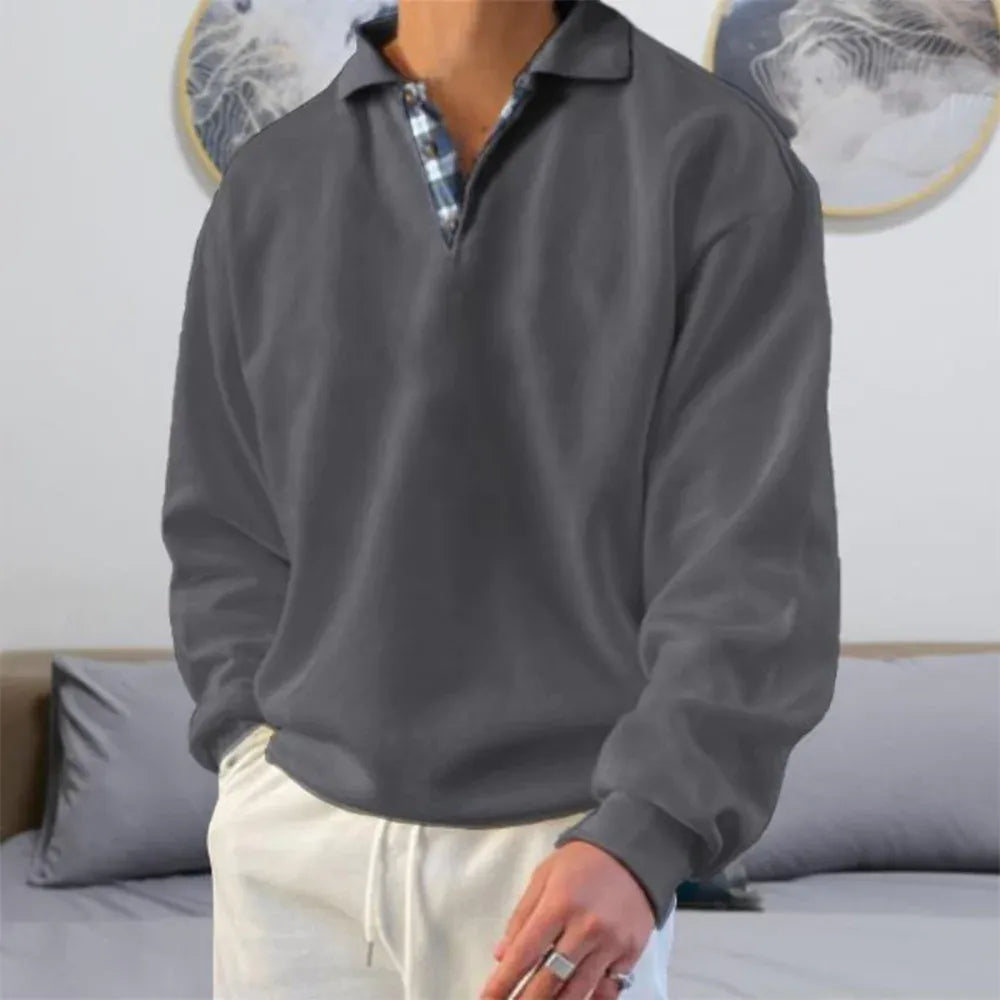 Klarx™ | Heren sweatshirt met lange mouwen en kraag
