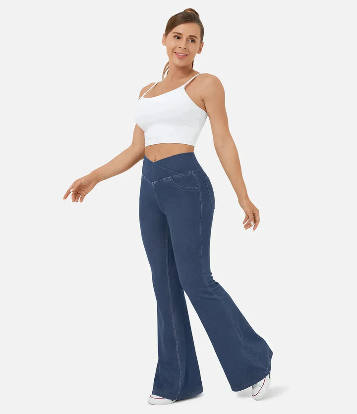 Jean évasé stretch Cassia™ taille haute 