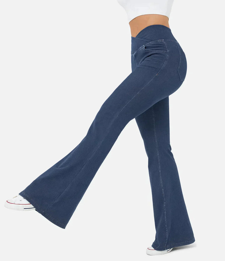 Jean évasé stretch Cassia™ taille haute 