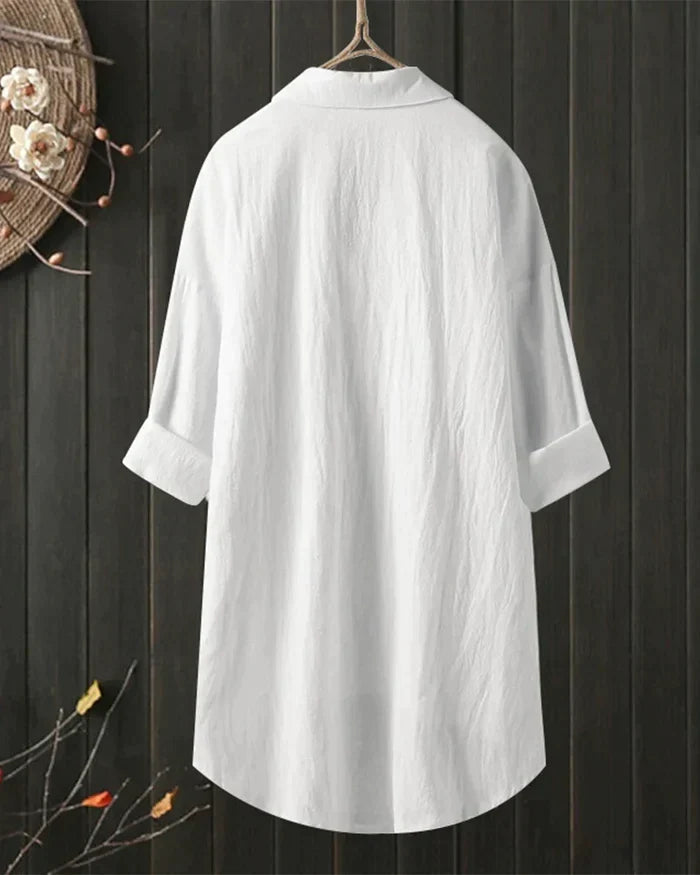 Adora™ - Eenvoudige blouse met lange mouwen en losse pasvorm