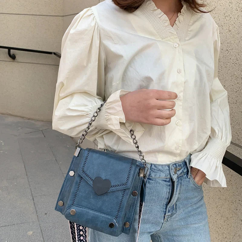 Katherine™ - Moderne kleine vierkante schoudertas met brede riem